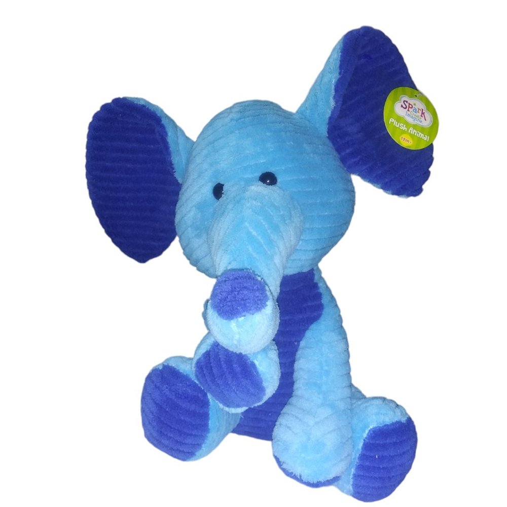 Spark Create Imagine Stuffed Elephant Blue Corduroy Walmart Plush with Tag 2016